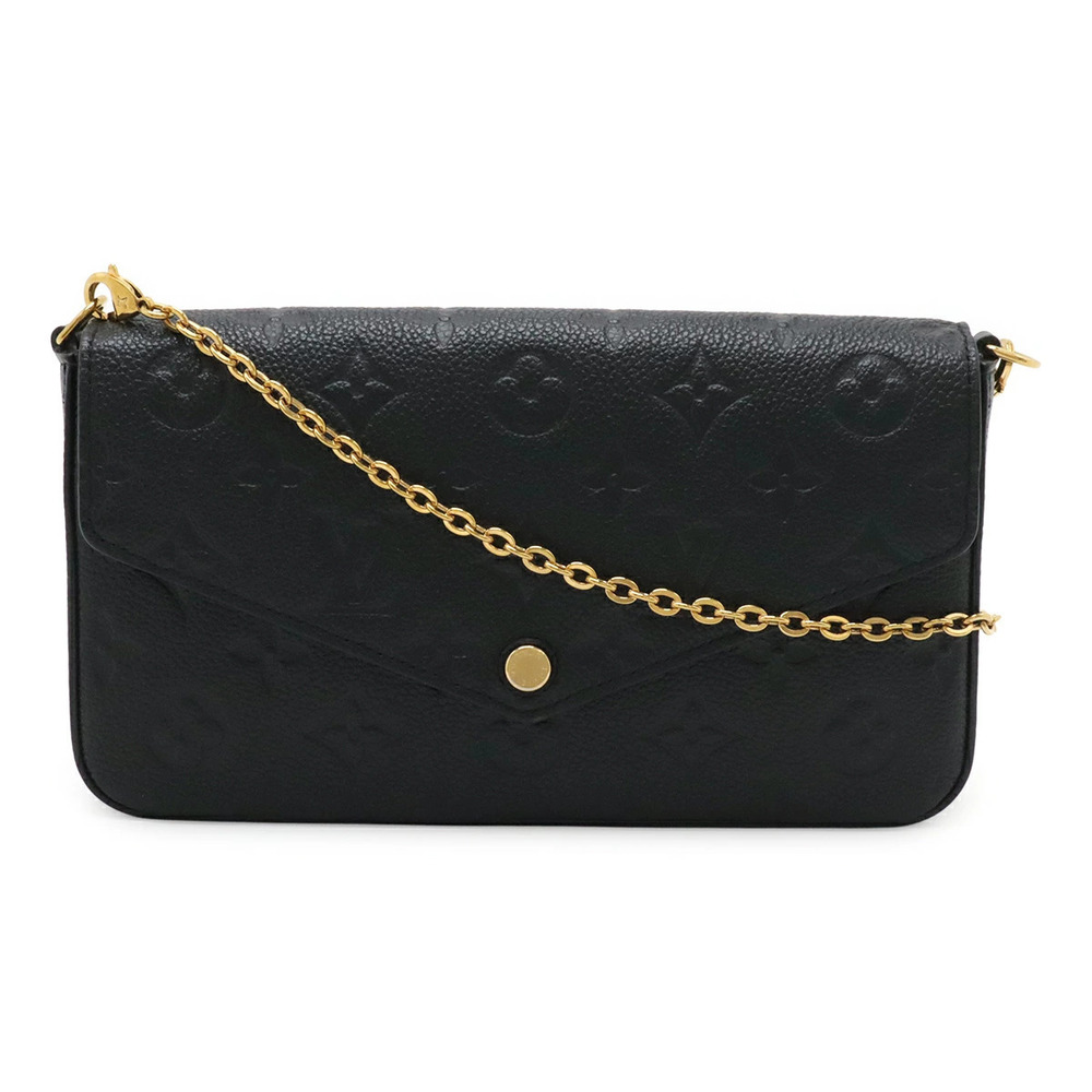 LOUIS VUITTON Monogram Empreinte Pochette Felicie Shoulder Bag Noir Black Case
